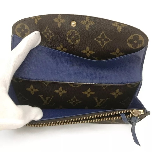 Authentic Louis Vuitton Monogram Emily Long Bifold Wallet Purse “Pretty Blue” - Picture 6 of 9